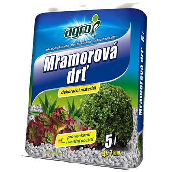 Drť mramorová 4 - 7 mm 5 l