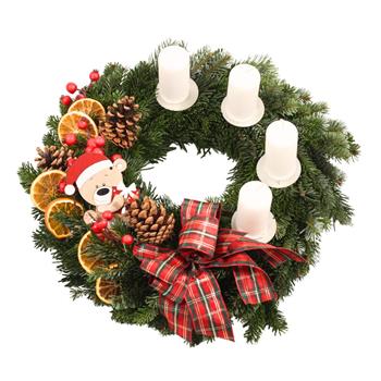 Přírodní Vánoce - Adventní věnec 25cm