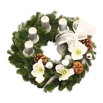 Ledové vánoce - Adventní věnec 25cm