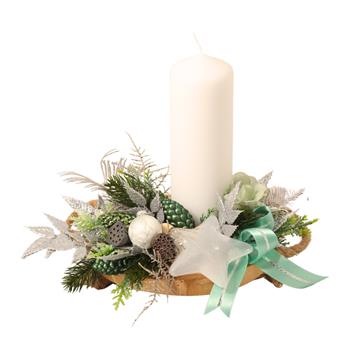 Křišťálové Vánoce - svícen 18cm