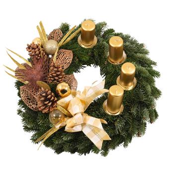 Bronzové Vánoce - Adventní věnec 25cm