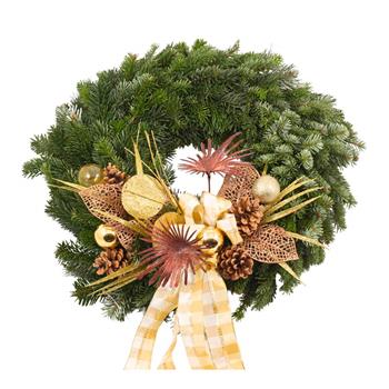 Bronzové Vánoce - Věnec na dveře 30cm