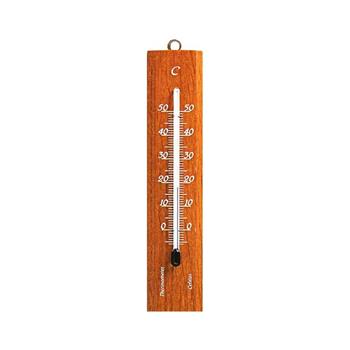 Teploměr pokojový lihový dřevěný přírodní dub 14cm