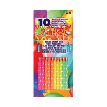 Sada nesfouknutelných dortových svíček 10ks