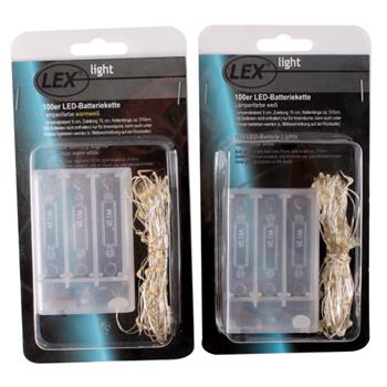 Řetěz svítící 100 microLED na baterie