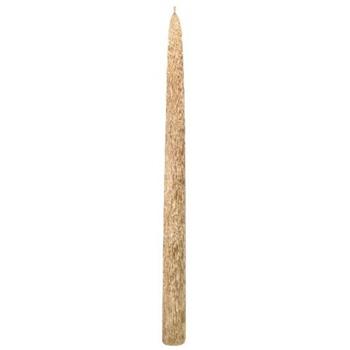 Svíčka kónická drápaná perleťová zlatá 23cm