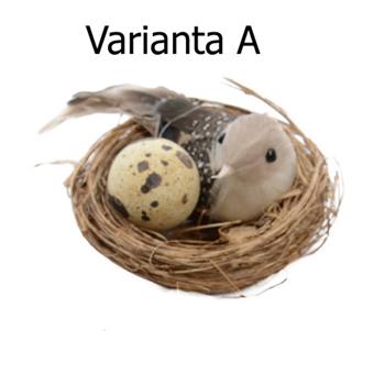 Pták a vejce v hnízdě, 7cm, mix tvarů