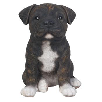 Štěně Staffordshire sedící polyresinové 16cm