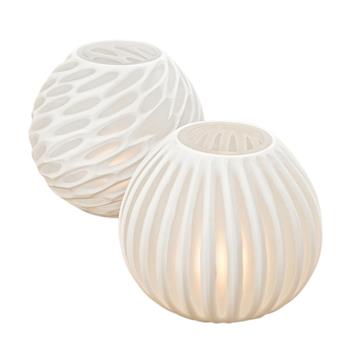 Svícen na čajovku skleněný JOLINE 14cm bílý