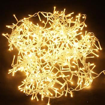 Řetěz svítící venkovní 750LED teplá bílá s čas.stmívačem transparentní 16m