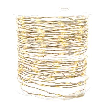 Řetěz svítící venkovní 180microLED t.bílá stříbrný 9m