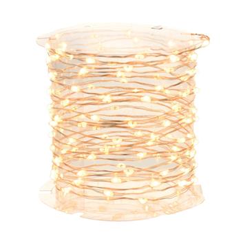 Řetěz svítící venkovní 120microLED teplá bílá stříbrný 6m