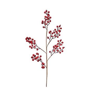 Větev s bobulemi umělá 102cm červená