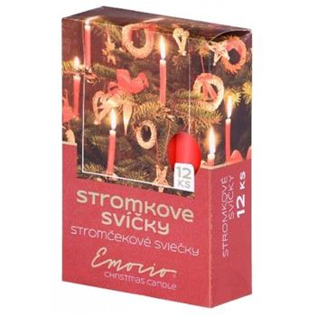 Svíčka stromková10cm červená 12ks