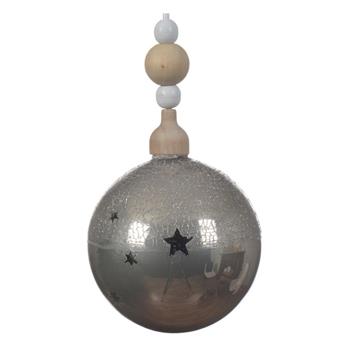 Koule skleněná 8cm popraskaná glazura mix barev