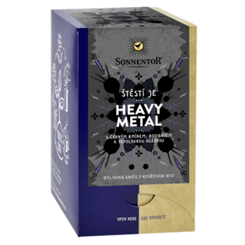 Heavy metal ŠTĚSTÍ JE - bylinný čaj BIO porcovaný 18x1,5g Sonnentor