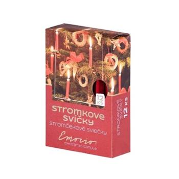 Svíčka stromková metalická červená 12ks