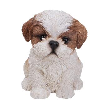 Štěně Shih-tzu sedící polyresinové 17cm