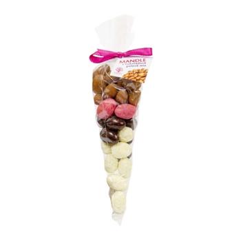 Mandle sladké kornout - malina, skořice, kokos, čokoláda 150g