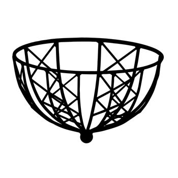 Závěsný koš CHRIS kovový černý s kokosovou vložkou 35cm