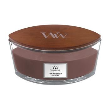 Svíčka WoodWick oválná Stone Washed Suede 453g