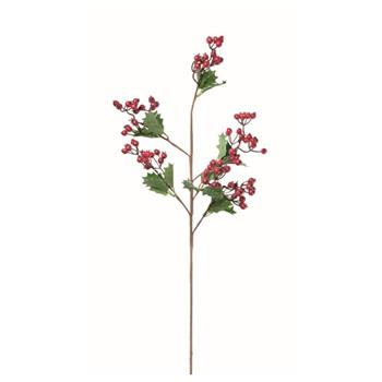 Větev cesmína s plody umělá zeleno-červená