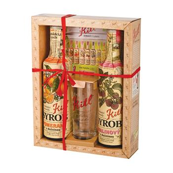 Dárková sada Kitl SYROB malina a pomeranč se skleničkou 3ks