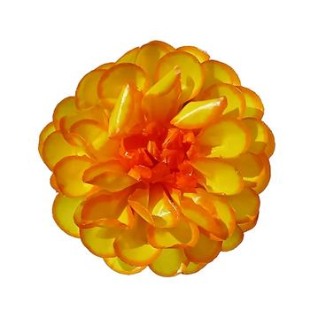 Jiřina POMPONKA voskový květ žluto-oranžový 8cm