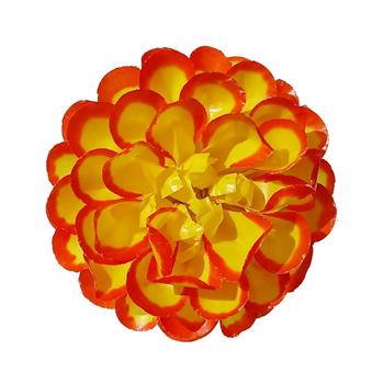 Jiřina POMPONKA voskový květ červeno-žlutý 8cm