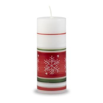 Svíčka válcová UNIPAR WINTER TIME bílo-červená 15cm