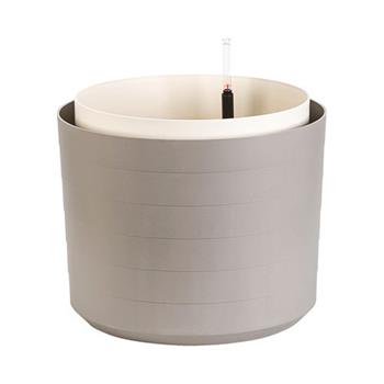 Samozavlažovací plastový květináč BERBERIS taupe/sl.kost 55cm