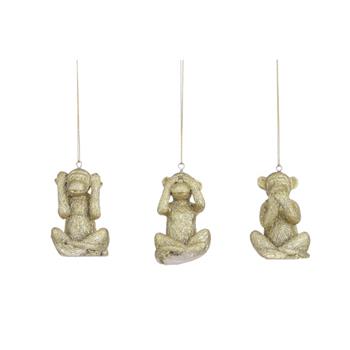 Ozdoba opice polyresin mix zlatá 7cm
