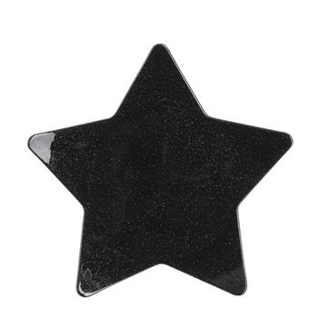 Talíř hvězda MILA plastový s glitry černý 30cm