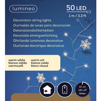 Řetěz 50LED motivy s časovačem na baterie 1m