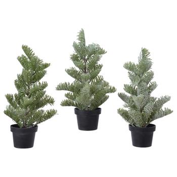 Stromek umělý hrnkový zasněžený mix zeleno-bílá 28cm