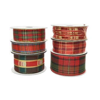 Stuha vánoční s drátkem kára mix 20-40mm x 2-10m