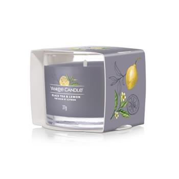 Votiv ve skle YANKEE CANDLE 37g Black Tea & Lemon