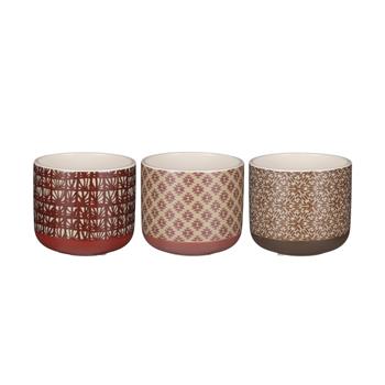 Obal na květináč kulatý dekor ornamenty keramika mix 13,5cm