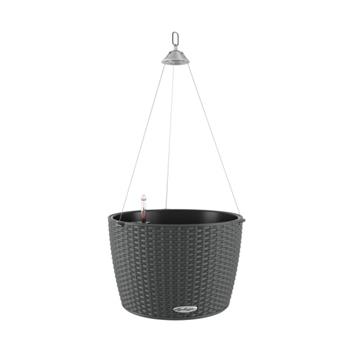 Květináč kulatý závěsný NIDO Cottage komplet set žulová šeď 35cm