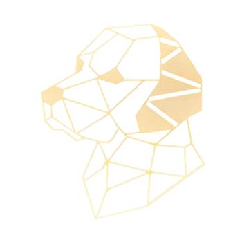 Dekorace na zeď pes hlava dřevo přírodní 19cm