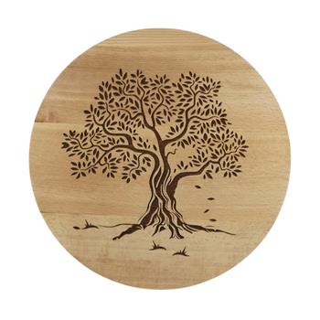 Prkénko servírovací dekor strom dřevo přírodní 35cm