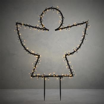 Venkovní anděl 225 LED, 113 cm, časovač, 8 funkcí, černý