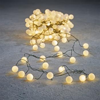 Řetěz venkovní 140LED kuličky teplá bílá s časovačem zelená 350cm