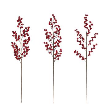 Větev bobule umělá červená mix 80cm