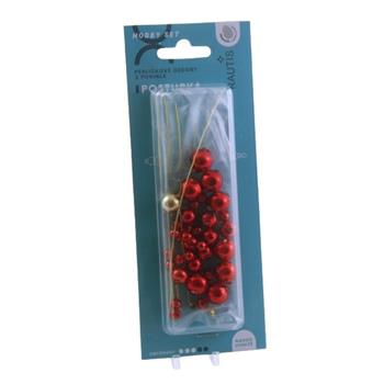 Ozdoba hvězda set červená 11cm