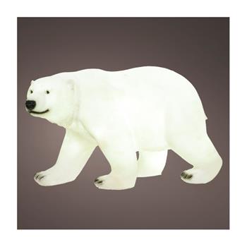 Lední medvěd venkovní 8LED st.bílá fiberglas 59cm