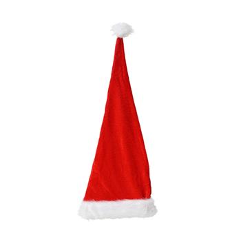 Čepice vánoční  s kožešinou bílo-červená 70cm