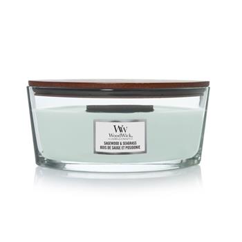 Svíčka WoodWick oválná Sagewood & Seagrass 453g
