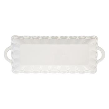 Tác hranatý porcelánový ELITE se 2 uchy bílý 43x16cm