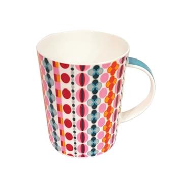 Hrnek porcelánový MODERN s retro kruhy 0,4 litru